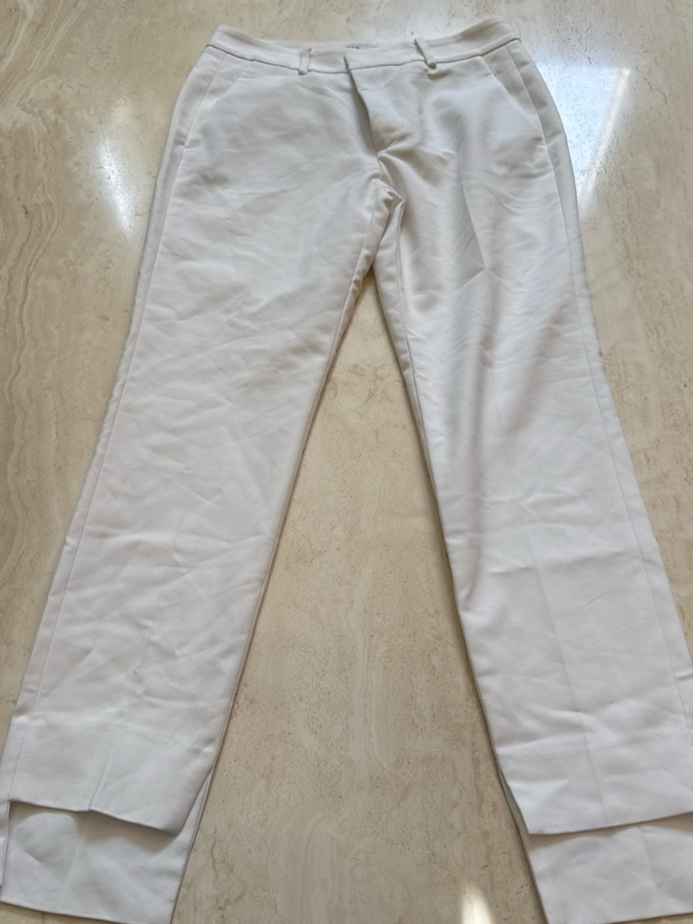 Zara Women's White Straight-Leg Chinos